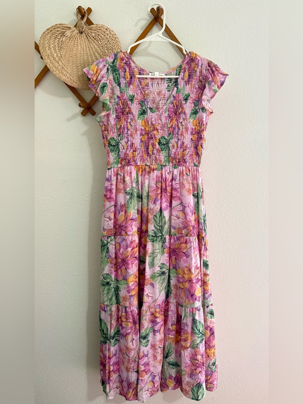 Floral Smocked Midi Dress